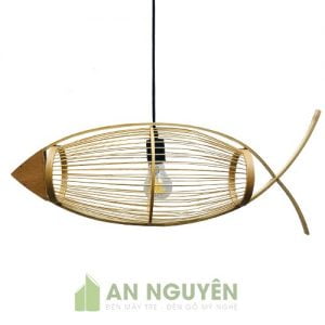 Mẫu đèn tre hình con cá trang trí cho quán trà, phòng khách