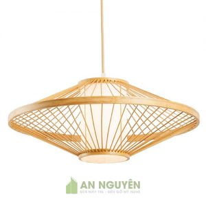 Đèn Mây Tre: Mẫu đèn lồng mây tre hình đĩa bay trang trí phòng khách