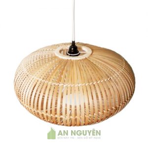 Đèn Mây Tre: Mẫu đèn lồng tre hình trái bí đỏ 1 lớp trang trí quán ăn, quán cafe