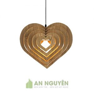 Đèn gỗ trang trí hình trái tim trang trí quán trà sữa dễ thương