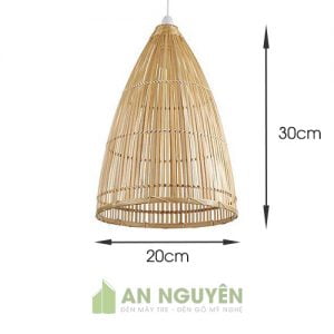Đèn Mây Tre Hình Nơm Cá Phi 20 Cao 30cm Cho Nhà Hàng