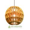 Đèn gỗ thả trang trí hình quả cầu size nhỏ