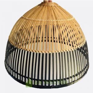 Đèn tre hình nơm cá được làm thủ công tinh tế trang trí nội thất