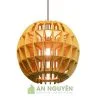 Đèn gỗ thả trang trí hình quả cầu size nhỏ