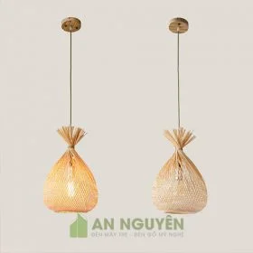 Đèn Mây Tre Mẫu đèn treo handmade chụp đèn phong cách Á Châu mộc mạc 1