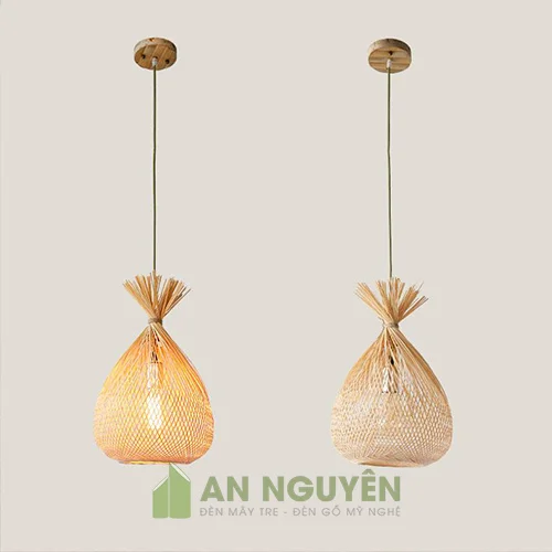 Đèn Mây Tre Mẫu đèn treo handmade chụp đèn phong cách Á Châu mộc mạc 1