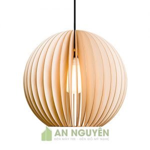 Đèn thả gỗ hình cầu trang trí bàn ăn tphcm