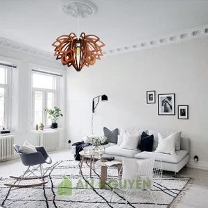 Đèn Gỗ Đèn thả trần trang trí bằng gỗ tphcm