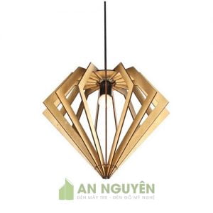 Đèn Gỗ Mẫu đèn thả gỗ hình kim cương trang trí phòng ngủ DG037