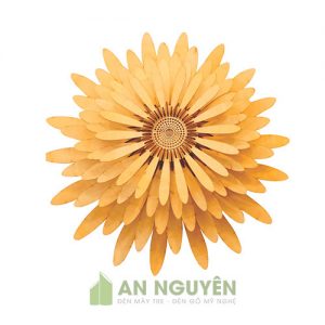 Đèn Gỗ: Mẫu đèn thả hoa cúc trang trí phòng khách DG021