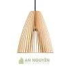 Đèn Gỗ: Mẫu đèn thả trần bằng gỗ trang trí hình nón cụt DG025