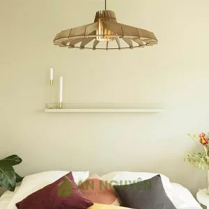Đèn gỗ: Mẫu đèn gỗ thả trần trang trí bàn ăn, phòng khách DG047