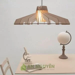 Đèn gỗ: Mẫu đèn gỗ thả trần trang trí bàn ăn, phòng khách DG047