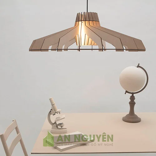Đèn gỗ: Mẫu đèn gỗ thả trần trang trí bàn ăn, phòng khách DG047
