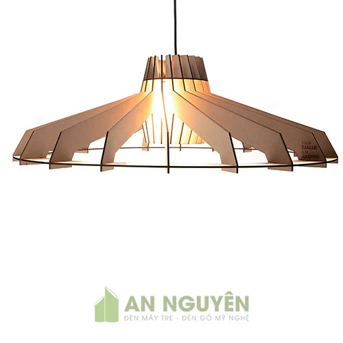 Đèn gỗ: Mẫu đèn gỗ thả trần trang trí bàn ăn, phòng khách DG047