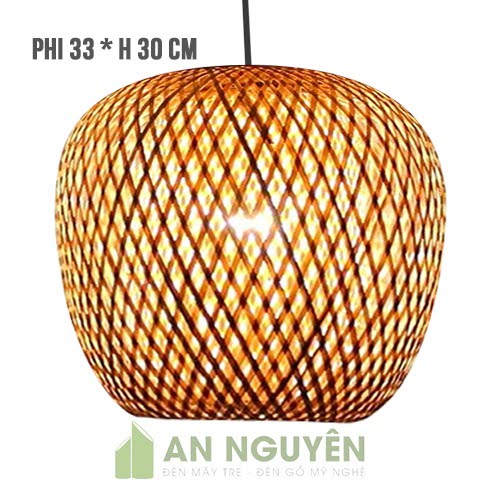 đèn mây tre hai lớp phi 33cm