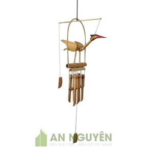 Chuông gió: Mẫu chuông gió bằng tre hình con hạc trang trí nhà cửa, shop
