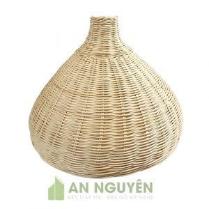 Đèn Mây Tre: Mẫu đèn mây đan hình phễu trang trí nhà hàng Phi 35 H 30 cm