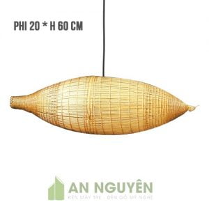 Đèn Mây Tre: Mẫu đèn tre trang trí hình cái đó bắt cá Phi 20 Cao 60 cm