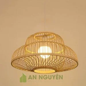 Đèn Mây Tre: Mẫu đèn lồng nan tre tròn trang trí nhà hàng Phi 45 H30