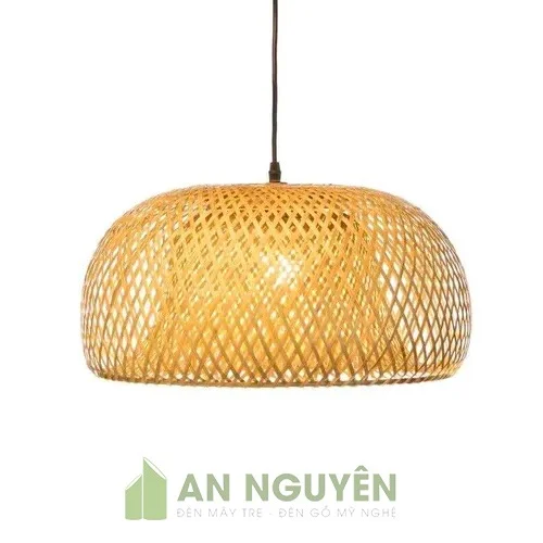 Đèn Mây Tre: Mẫu đèn mây tre 2 lớp Fi 30 H 18 trang trí nhà hàng, quán ăn