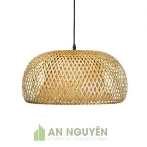 Đèn Mây Tre: Mẫu đèn mây tre 2 lớp Fi 30 H 18 trang trí nhà hàng, quán ăn