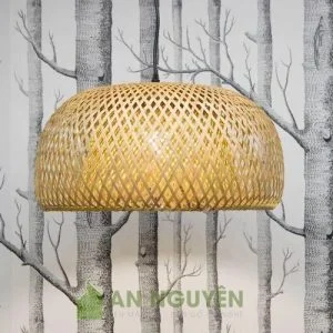 Đèn Mây Tre: Mẫu đèn mây tre 2 lớp Fi 30 H 18 trang trí nhà hàng, quán ăn