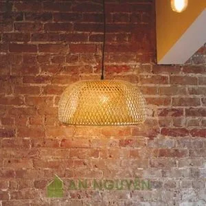 Đèn Mây Tre: Mẫu đèn mây tre 2 lớp Fi 30 H 18 trang trí nhà hàng, quán ăn
