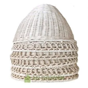 Đèn Mây Tre: Mẫu đèn mây tre đan có khoen tròn trang trí quán cafe Phi 45 H 30cm