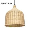 Đèn Mây Tre: Đèn thả mây tre hình chuông trang trí phi 50 mm