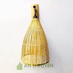 Đèn Mây Tre: Mẫu đèn vách mây tre nơm cá phi 25 cm
