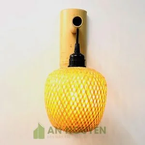 Đèn vách kiểu lồng tre đan 2 lớp phi 15 cm - An Nguyên