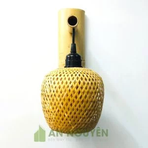 Đèn vách kiểu lồng tre đan 2 lớp phi 15 cm - An Nguyên