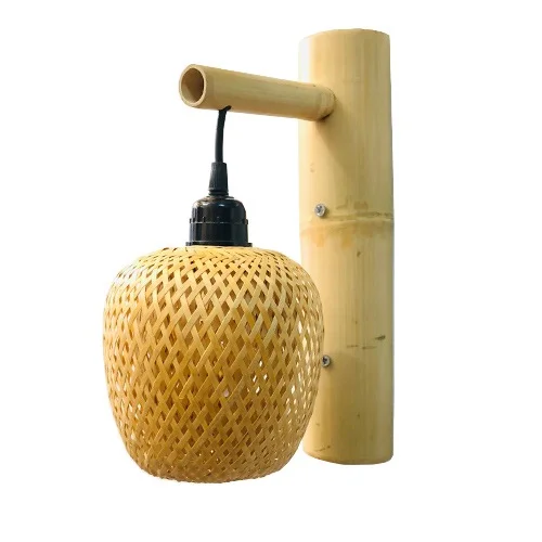 Đèn vách kiểu lồng tre đan 2 lớp phi 15 cm - An Nguyên