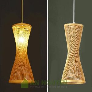 Mẫu đèn tăm tre đan kiểu đồng hồ cát nghệ thuật - An Nguyên Bamboo