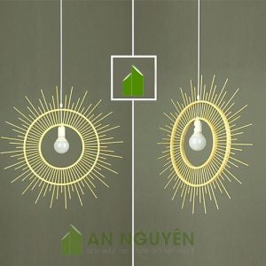 Đèn Mây Tre: Mẫu đèn tăm tre như cái gương thả trần trang trí