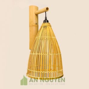 Đèn Mây Tre: Mẫu đèn vách mây tre nơm cá phi 25 cm