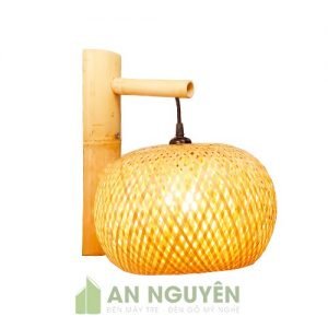 Đèn vách mây tre hình quả bí ngô 2 lớp phi 30 - Đèn An Nguyên