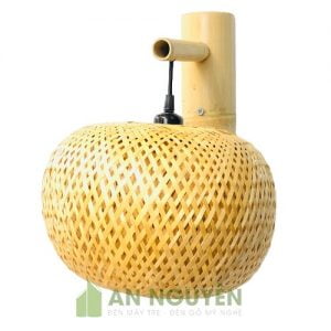 Đèn vách mây tre hình quả bí ngô 2 lớp phi 30 - Đèn An Nguyên