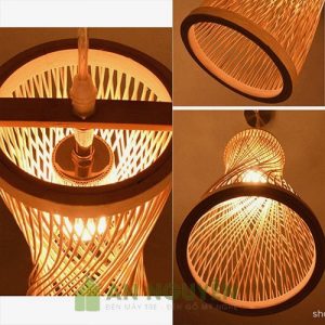 Mẫu đèn tăm tre đan kiểu đồng hồ cát nghệ thuật - An Nguyên Bamboo