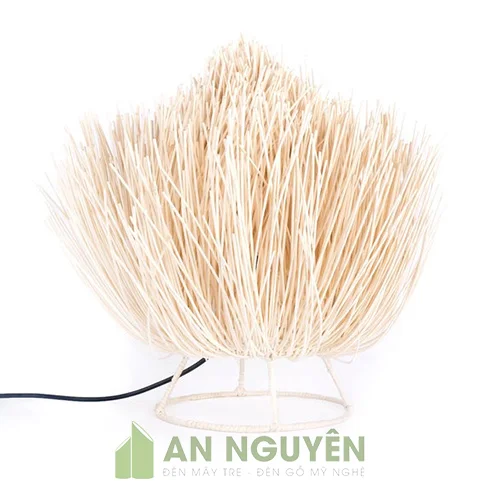 Đèn Mây Tre: Mẫu đèn để bàn mây đan như lông nhím giá rẻ