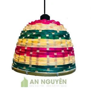 Đèn Mây Tre Mẫu đèn nan tre đan nan nhộm màu trang trí quán ăn