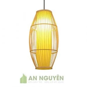 Đèn Mây Tre- Mẫu đèn tăm tre đan có lồng vải hình thoi cỡ lớn (4)