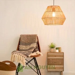 Đèn Mây Tre: Mẫu đèn dây đay đan trên khung sắt giá siêu rẻ