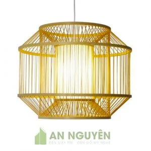 Đèn Mây Tre: Mẫu đèn tăm tre trụ tròn, trụ dài lồng nhau trang trí nhà hàng