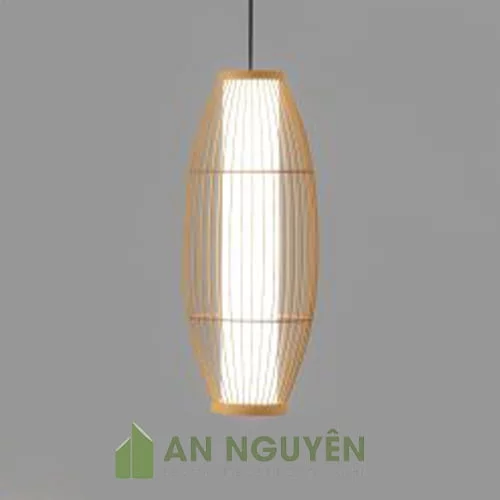 Đèn Mây Tre: Mẫu đèn tăm tre đan có lồng vải hình thoi cỡ lớn
