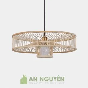 Đèn Mây Tre: Mẫu đèn thả tăm tre như hình bánh xe