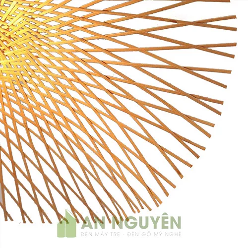 Đèn Mây Tre: Mẫu đèn nan tre đan hình lá sen không vành đơn giản
