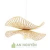 Đèn Mây Tre: Mẫu đèn nan tre đan hai lá sen bắt đối xứng