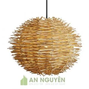 Đèn Mây Tre: Mẫu đèn cầu mây đan rối như lông nhím